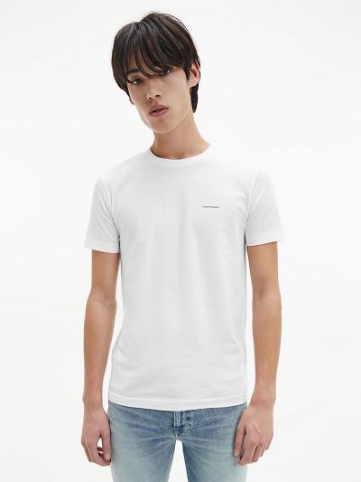 Calvin Klein Ruhák HU057947 | Calvin Klein Slim Organic Cotton Férfi Póló Fehér